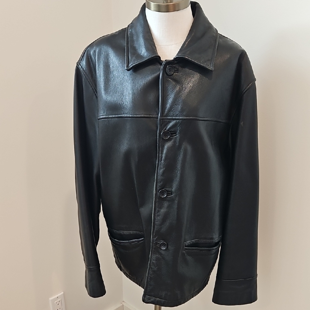 Danier Black Leather Shirt Jacket - Picture 3 of 6